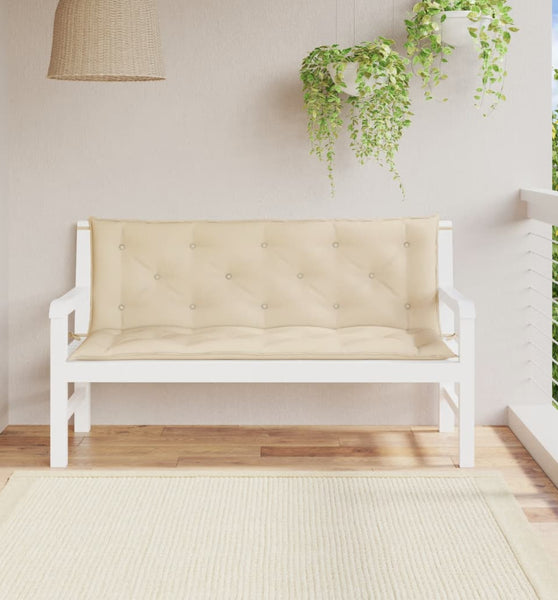 Gartenbank-Auflagen 2 Stk. Beige 150x50x7 cm Oxford-Gewebe