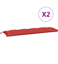 Gartenbank-Auflagen 2 Stk. Rot 150x50x7 cm Oxford-Gewebe