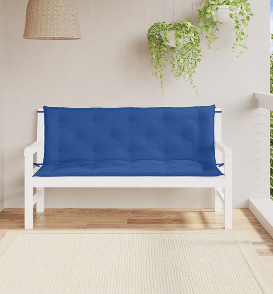 Gartenbank-Auflagen 2 Stk. Blau 150x50x7 cm Oxford-Gewebe