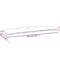 Gartenbank-Auflagen 2 Stk. Schwarz Karomuster 150x50x7 cm Stoff