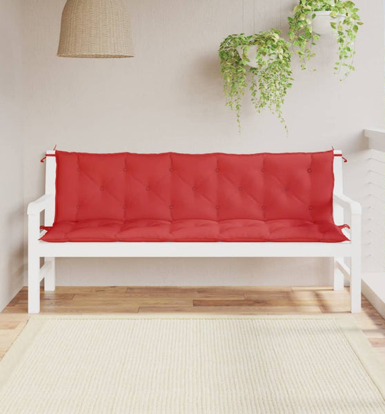 Gartenbank-Auflagen 2 Stk. Rot 180x50x7 cm Oxford-Gewebe