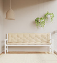 Gartenbank-Auflagen 2 Stk. Beige 200x50x7 cm Oxford-Gewebe