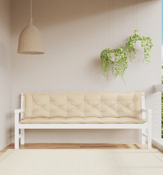 Gartenbank-Auflagen 2 Stk. Beige 200x50x7 cm Oxford-Gewebe