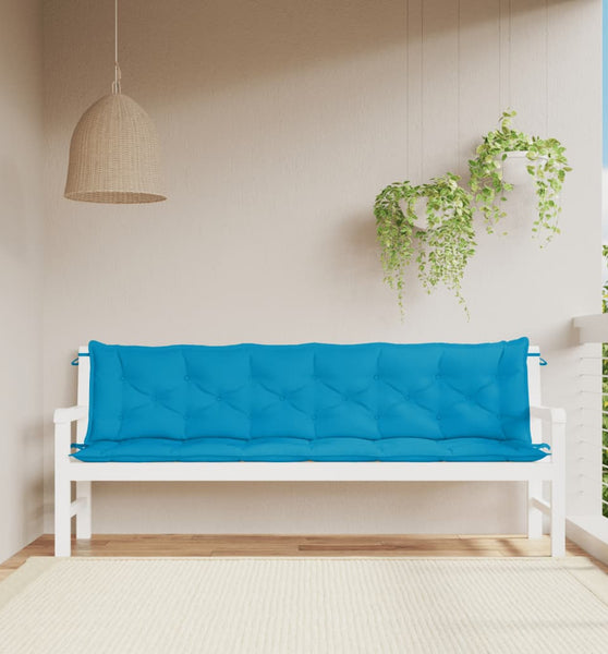 Gartenbank-Auflagen 2 Stk. Hellblau 200x50x7 cm Oxford-Gewebe