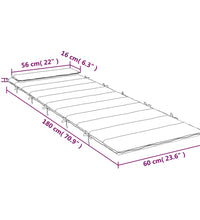 Sonnenliegen-Auflage Grau 180x60x3 cm Oxford-Gewebe