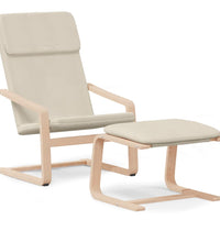 Relaxsessel mit Hocker Creme Stoff