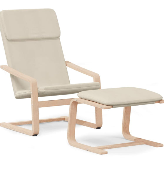 Relaxsessel mit Hocker Creme Stoff