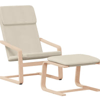 Relaxsessel mit Hocker Creme Stoff