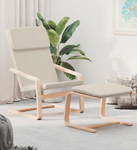 Relaxsessel mit Hocker Creme Stoff