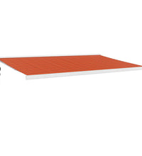 Markise Einziehbar Orange und Braun 5x3 m Stoff und Aluminium