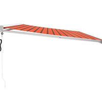 Markise Einziehbar Orange und Braun 5x3 m Stoff und Aluminium
