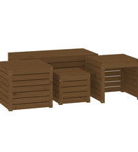 4-tlg. Gartenbox-Set Honigbraun Massivholz Kiefer