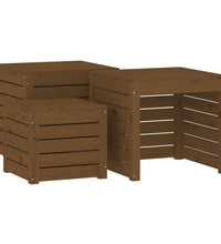 4-tlg. Gartenbox-Set Honigbraun Massivholz Kiefer