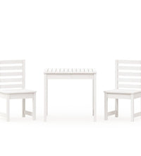 3-tlg. Garten-Bistro-Set Weiß Massivholz Kiefer