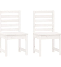 3-tlg. Garten-Bistro-Set Weiß Massivholz Kiefer