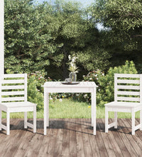 3-tlg. Garten-Bistro-Set Weiß Massivholz Kiefer
