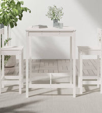 3-tlg. Gartenbar-Set Weiß Massivholz Kiefer
