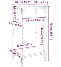 Beistelltisch Grau Sonoma 40x30x75 cm Holzwerkstoff