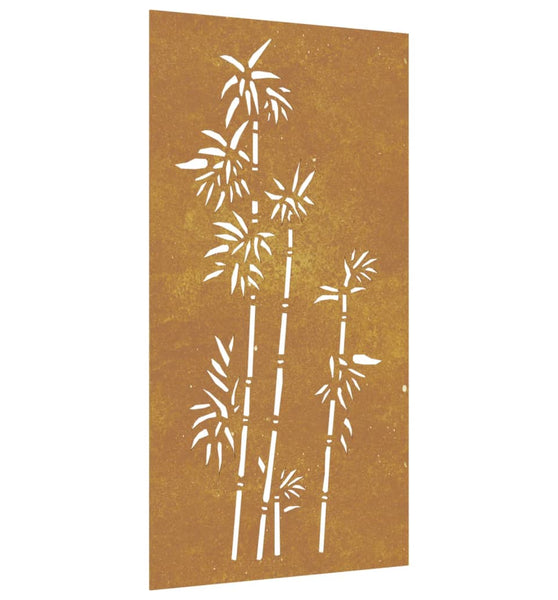 Garten-Wanddeko 105x55 cm Cortenstahl Bambus-Design