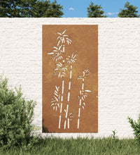 Garten-Wanddeko 105x55 cm Cortenstahl Bambus-Design