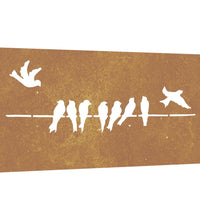 Garten-Wanddeko 105x55 cm Cortenstahl Vogel-Design