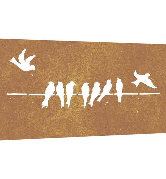 Garten-Wanddeko 105x55 cm Cortenstahl Vogel-Design