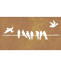 Garten-Wanddeko 105x55 cm Cortenstahl Vogel-Design
