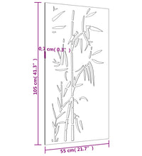 Garten-Wanddeko 105x55 cm Cortenstahl Bambus-Design