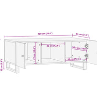 Couchtisch 100x54x40 cm Altholz Massiv & Holzwerkstoff