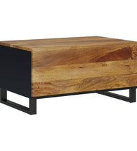 Couchtisch 80x54x40 cm Massivholz Mango & Holzwerkstoff