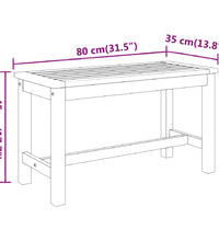 Gartenbank 80x35x45 cm Massivholz Akazie