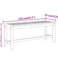 Gartenbank 110x35x45 cm Massivholz Akazie