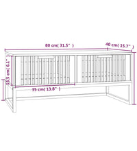 Couchtisch Weiß 80x40x35 cm Holzwerkstoff und Eisen