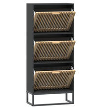 Schuhschrank Schwarz 52x25x120 cm Holzwerkstoff