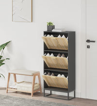 Schuhschrank Schwarz 52x25x120 cm Holzwerkstoff