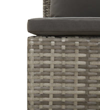 2-tlg. Garten-Lounge-Set mit Kissen Grau Poly Rattan