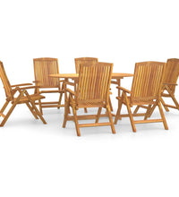 7-tlg. Garten-Essgruppe Massivholz Teak
