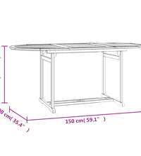 7-tlg. Garten-Essgruppe Massivholz Teak
