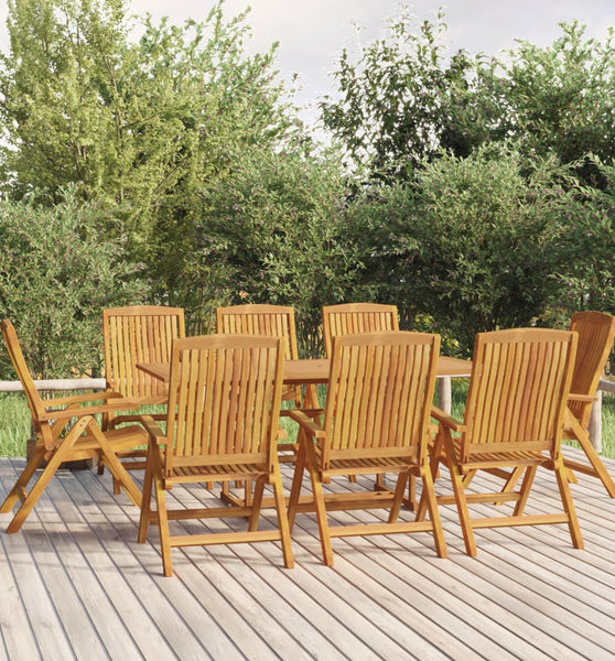 Gartenstühle 8 Stk. Verstellbar Massivholz Teak