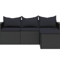 Garten-Lounge-Set Schwarz Poly Rattan