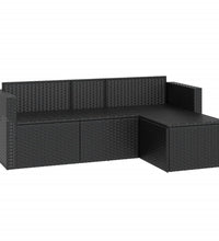 Garten-Lounge-Set Schwarz Poly Rattan