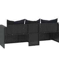 Garten-Lounge-Set Schwarz Poly Rattan