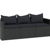 Garten-Lounge-Set Schwarz Poly Rattan