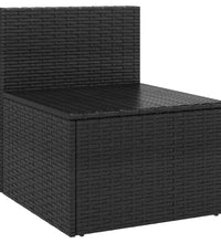 Garten-Mittelsofas mit Kissen 2 Stk. Schwarz Poly Rattan