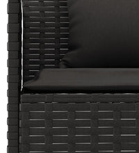 2-tlg. Garten-Essgruppe mit Kissen Schwarz Poly Rattan