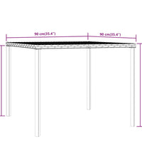 2-tlg. Garten-Essgruppe mit Kissen Schwarz Poly Rattan