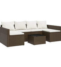 2-tlg. Garten-Lounge-Set mit Kissen Braun Poly Rattan