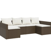 2-tlg. Garten-Lounge-Set mit Kissen Braun Poly Rattan