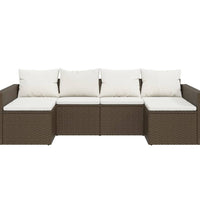 2-tlg. Garten-Lounge-Set mit Kissen Braun Poly Rattan