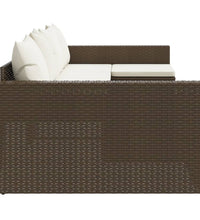 2-tlg. Garten-Lounge-Set mit Kissen Braun Poly Rattan